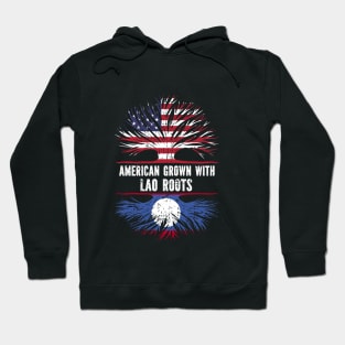 American Grown with Lao Roots USA Flag Hoodie